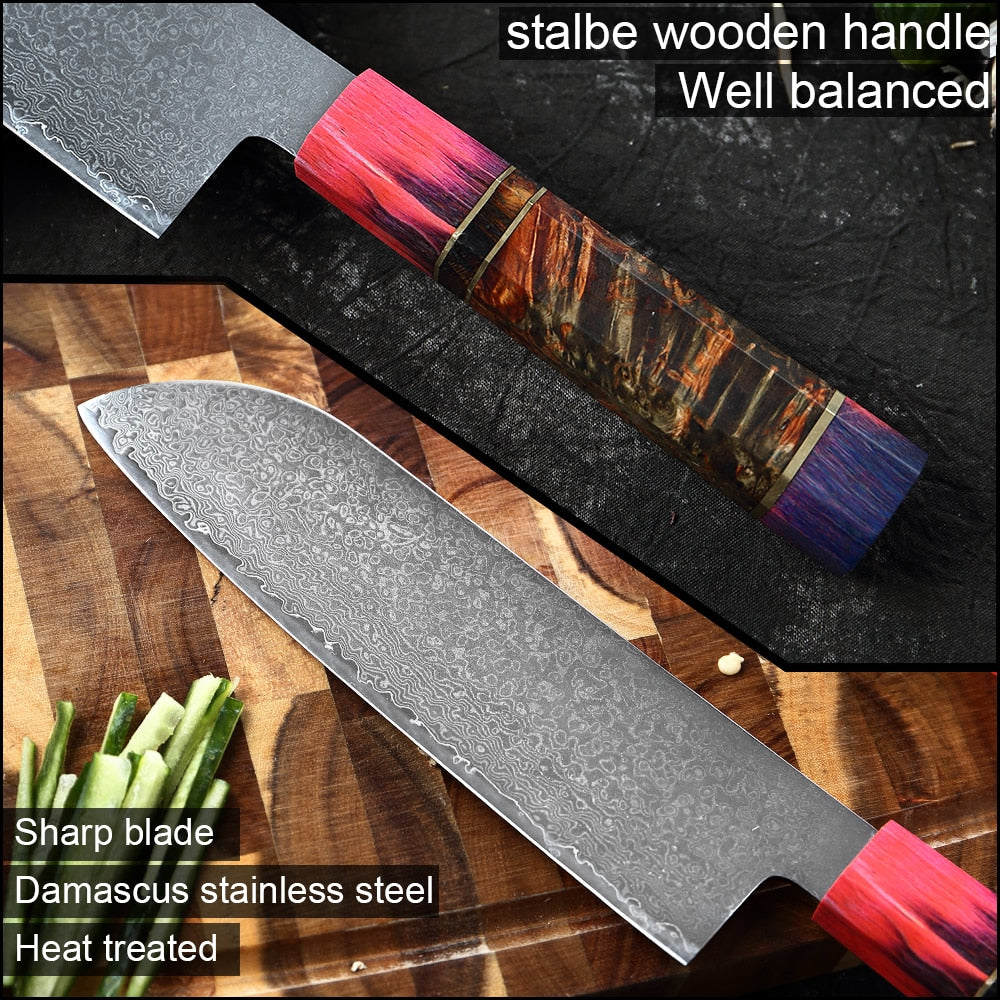 XITUO Kitchen Chef Knife 67 Layers Japanese Damascus Steel Ergonomically Designed Octagonal Stable Wood Handle Meat Cleaver New