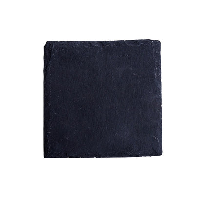 Natural Black Square Stone Slate Dishes Coaster Solid Sushi Steak Barbecue Plate Cheese Pizza Dessert Cake Fruit Dish Tray