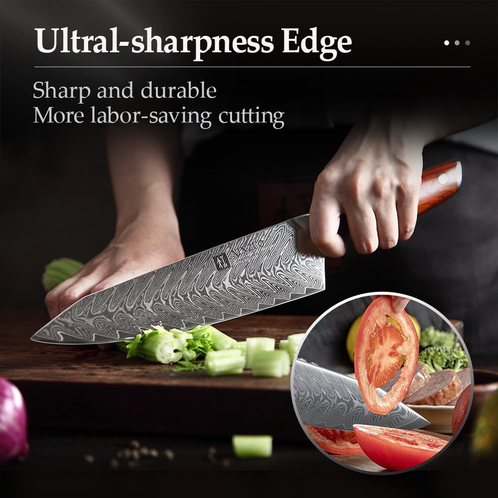 XINZUO 8.5 &#39;&#39;Inch Chef Knives Damascus Steel Japanese Kitchen Knives Damascus VG10 Stainless Steel Knives with Rose Wood Handle