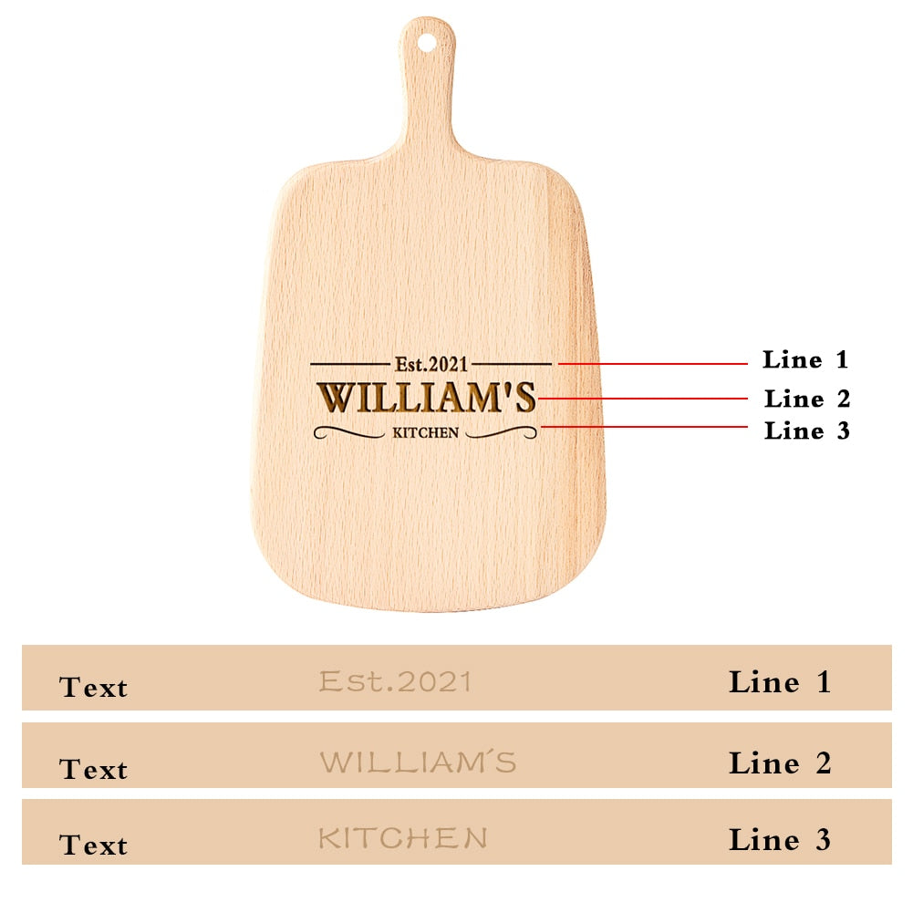 Personalized Engraved Cutting Board Housewarming Chopping Board Kitchen Gifts Decor for Anniversary