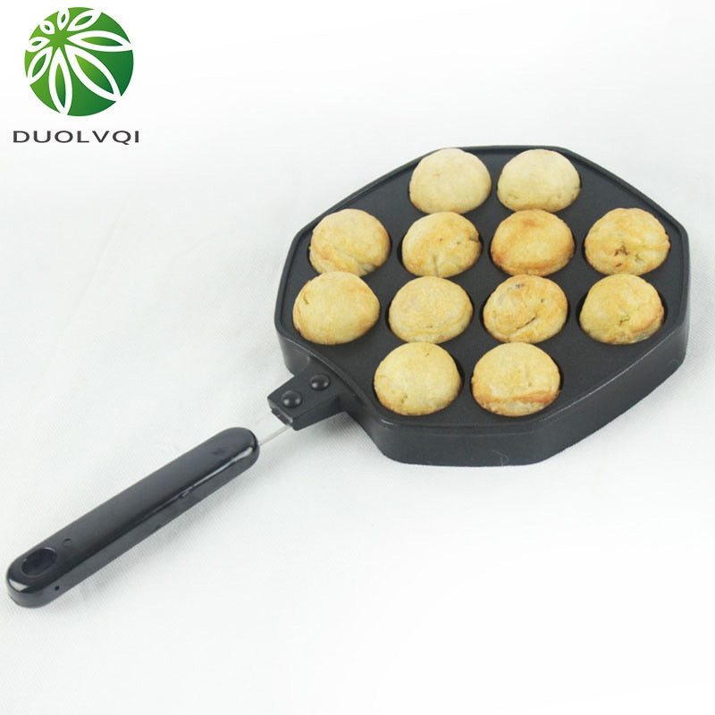 Holaroom 12 Cavities Aluminum Alloy Takoyaki Pan Takoyaki Maker Octopus Small Balls Baking Pan Home Cooking Tools