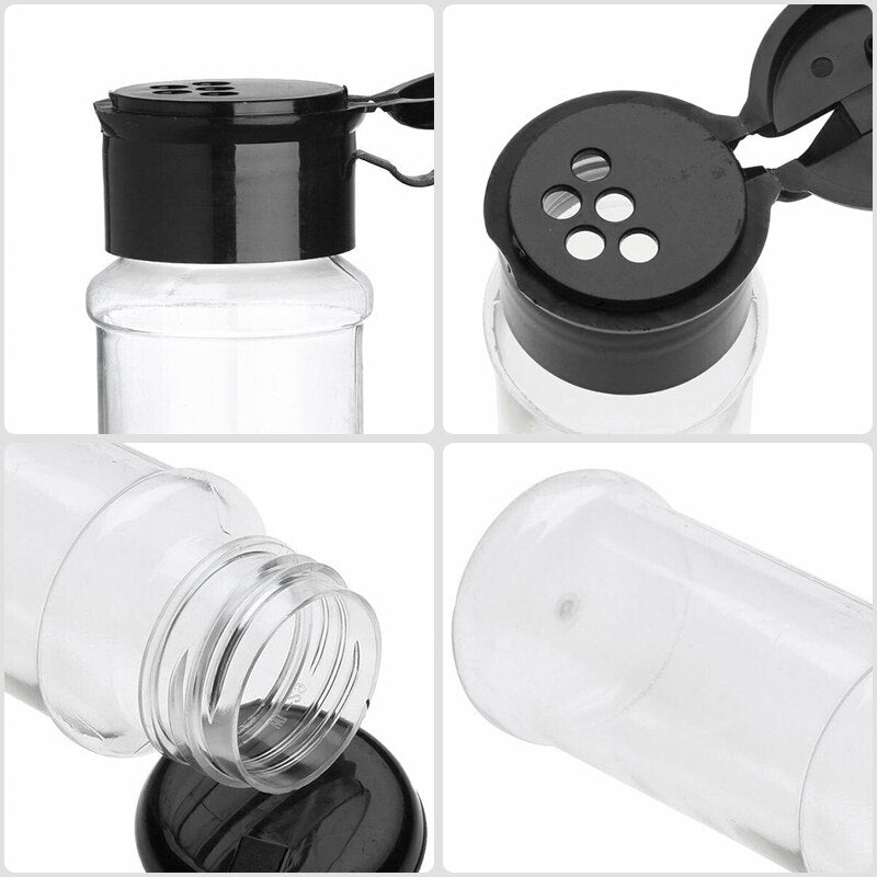 5/10/15/20PC Jars for spices Salt and Pepper Shaker Seasoning Jar spice organizer Plastic Barbecue Condiment Kitchen Gadget Tool