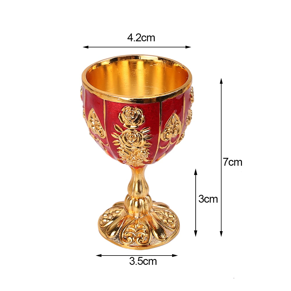 30/40ML Aluminum Alloy Wine Glasses Retro Dinnerware Goblet Vintage European Style Spirit Vodka Champagne Glasses Bar Home Decor