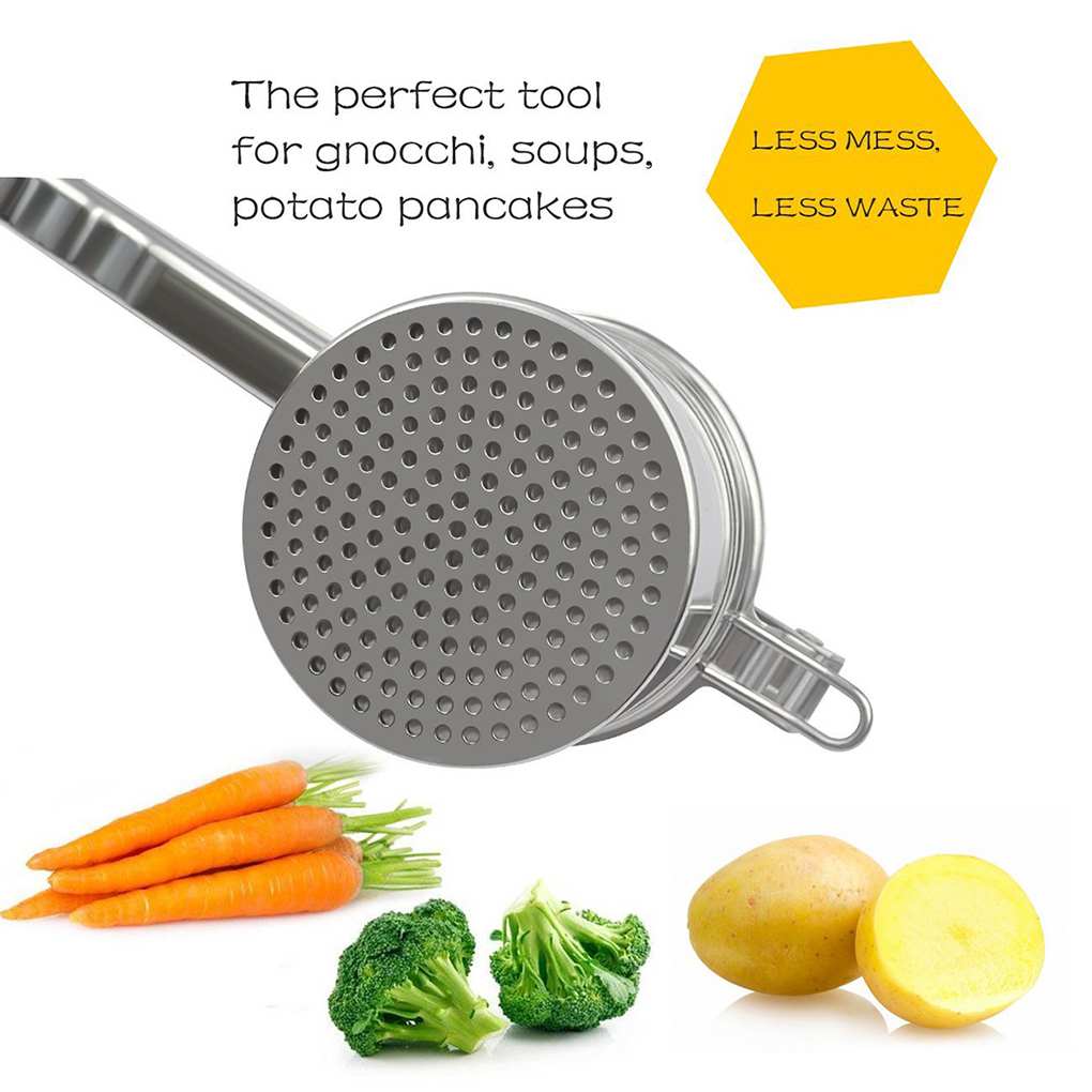 Stainless Steel Potato Masher Ricer Puree Garlic Presser Vegetable Fruit Press Maker Gadget Kitchen Accessories