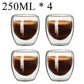 2-18PCS Double Wall High Borosilicate Glass Mug Heat Resistant Tea Milk Juice Coffee Water Cup Bar Drinkware Gift Creativity Set