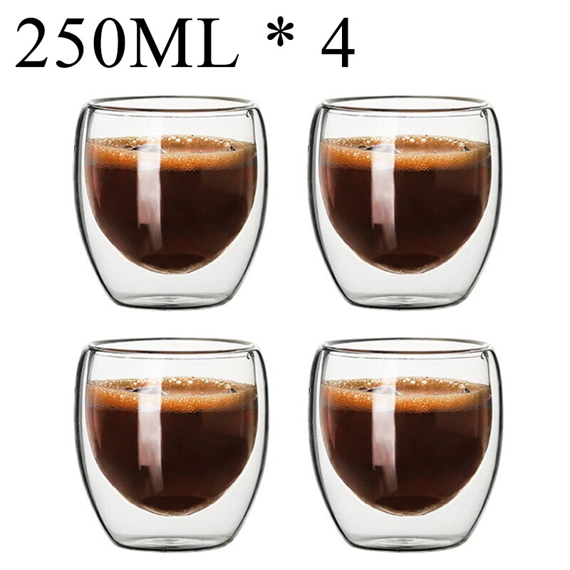 2-18PCS Double Wall High Borosilicate Glass Mug Heat Resistant Tea Milk Juice Coffee Water Cup Bar Drinkware Gift Creativity Set