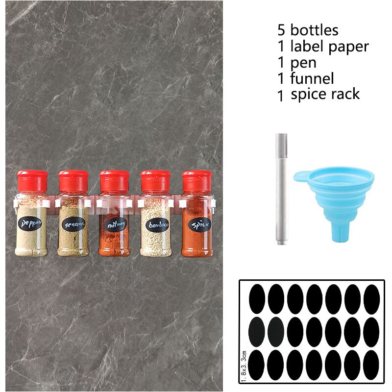 5/10/15/20PC Jars for spices Salt and Pepper Shaker Seasoning Jar spice organizer Plastic Barbecue Condiment Kitchen Gadget Tool