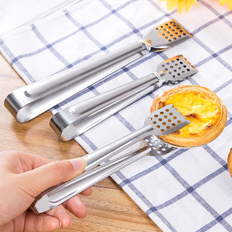 Stainless Steel BBQ Food Tongs Anti Heat Bread Clip Pastry Clamp Barbecue Tongs Kitchen Utensils Cooking Kitchen Accessories