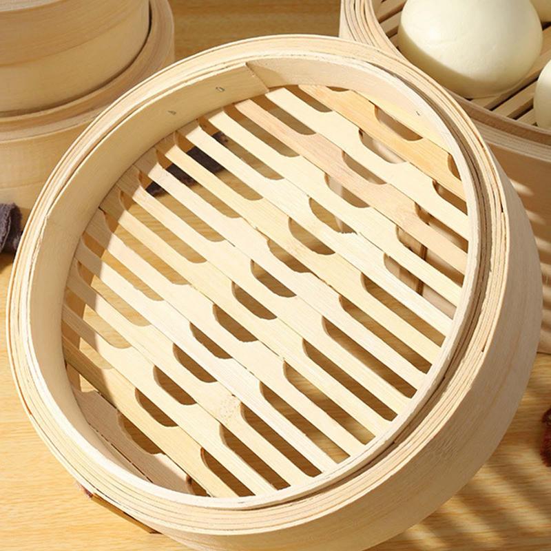 Cooking Bamboo Steamer Basket Dim Sum Dumpling Food Steamer With Lid Cookware, Dumpling Steamer Steam Pot Kitchen Cooking Tools