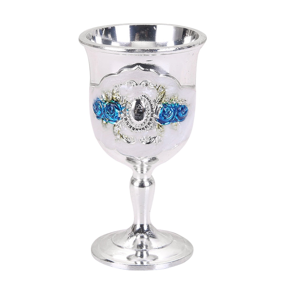 30/40ML Aluminum Alloy Wine Glasses Retro Dinnerware Goblet Vintage European Style Spirit Vodka Champagne Glasses Bar Home Decor