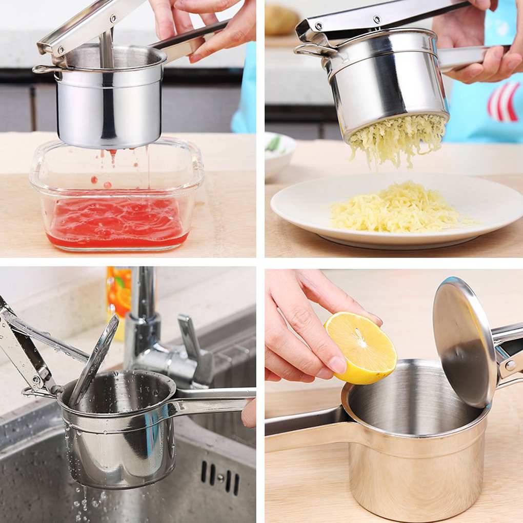 Stainless Steel Potato Masher Ricer Puree Garlic Presser Vegetable Fruit Press Maker Gadget Kitchen Accessories