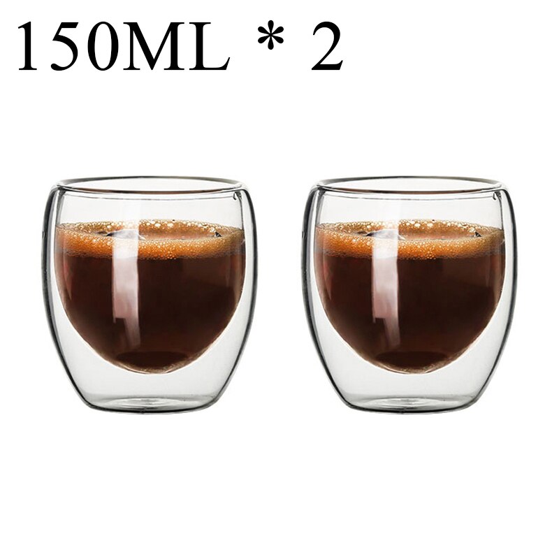 2-18PCS Double Wall High Borosilicate Glass Mug Heat Resistant Tea Milk Juice Coffee Water Cup Bar Drinkware Gift Creativity Set