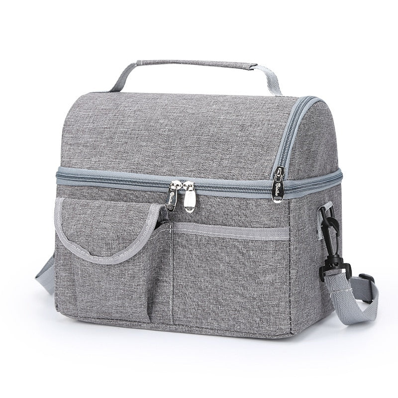 Portable Thermal Lunch Bag Picnic Food Cooler Bags Insulated Case Durable Waterproof Office Lunchbag Shoulder Strap Cooling Box