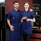 Unisex Kitchen Chef Coat Short Restaurant Uniform Shirt Service Bakery Breathable Double Breasted Chef Dress Chef Jackets apron