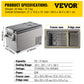 VEVOR 20L 22L 35L 45L 55L Car Refrigerator Mini Fridge Freezer Portable Compressor Cooler 12/24V DC 110-240V Ice Box for Camping