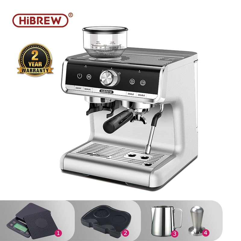 HiBREW  Barista Pro 19Bar Bean to Espresso,Cafetera  Commercial Level Coffee Machine with Full Kit for Cafe Hotel Restaurant H7