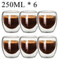 2-18PCS Double Wall High Borosilicate Glass Mug Heat Resistant Tea Milk Juice Coffee Water Cup Bar Drinkware Gift Creativity Set