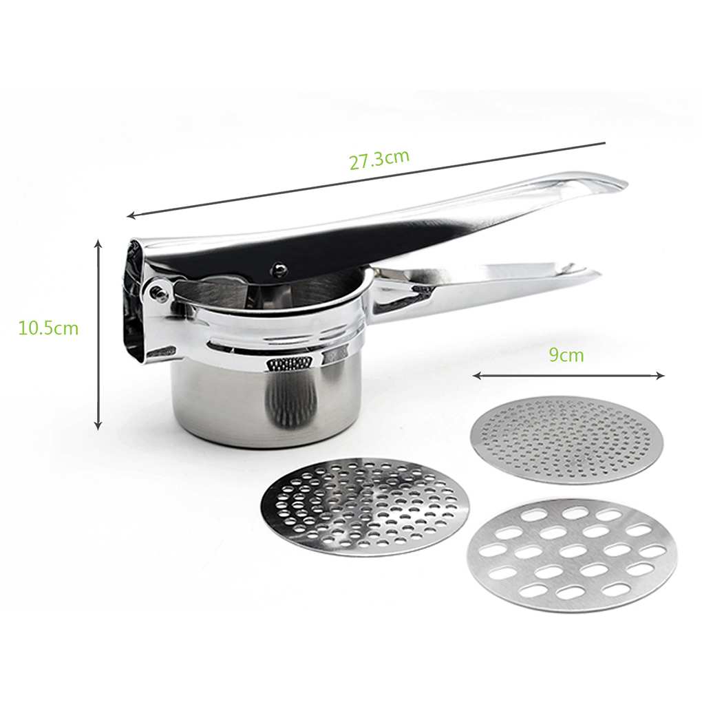 Stainless Steel Potato Masher Ricer Puree Garlic Presser Vegetable Fruit Press Maker Gadget Kitchen Accessories