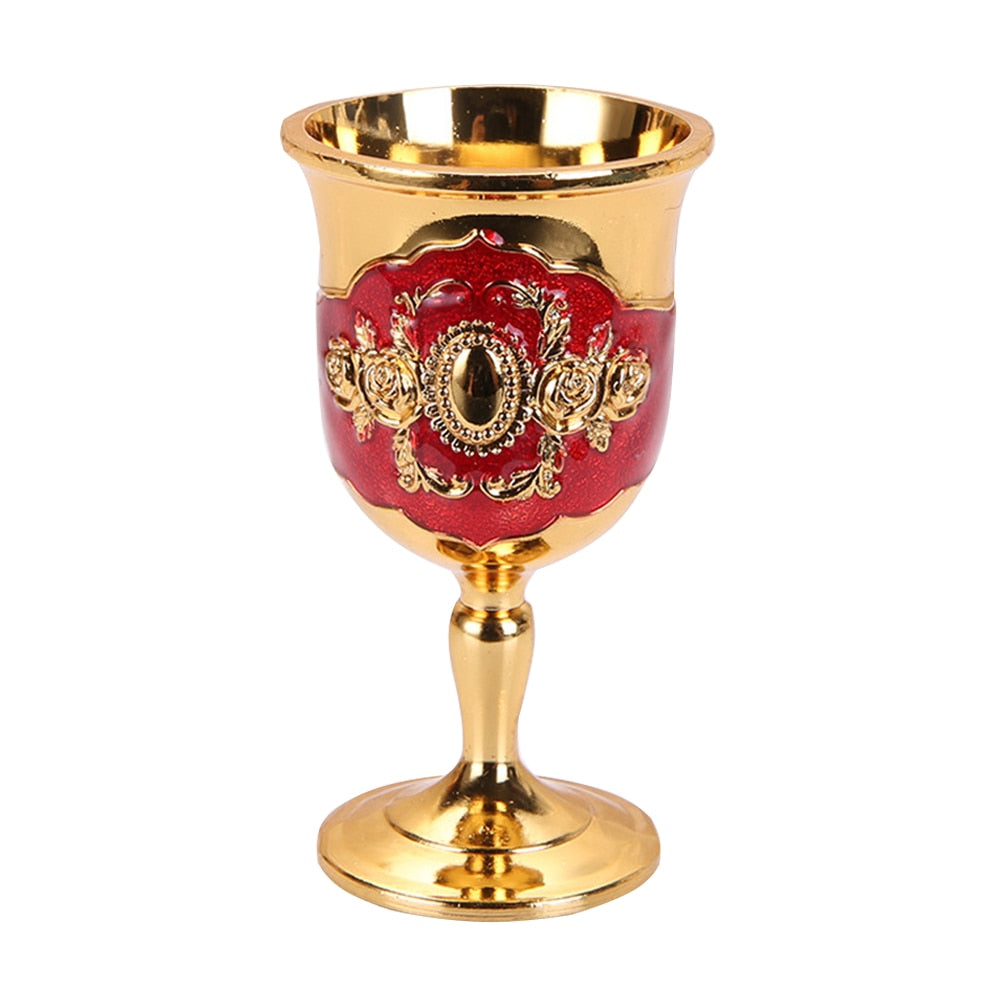 30/40ML Aluminum Alloy Wine Glasses Retro Dinnerware Goblet Vintage European Style Spirit Vodka Champagne Glasses Bar Home Decor