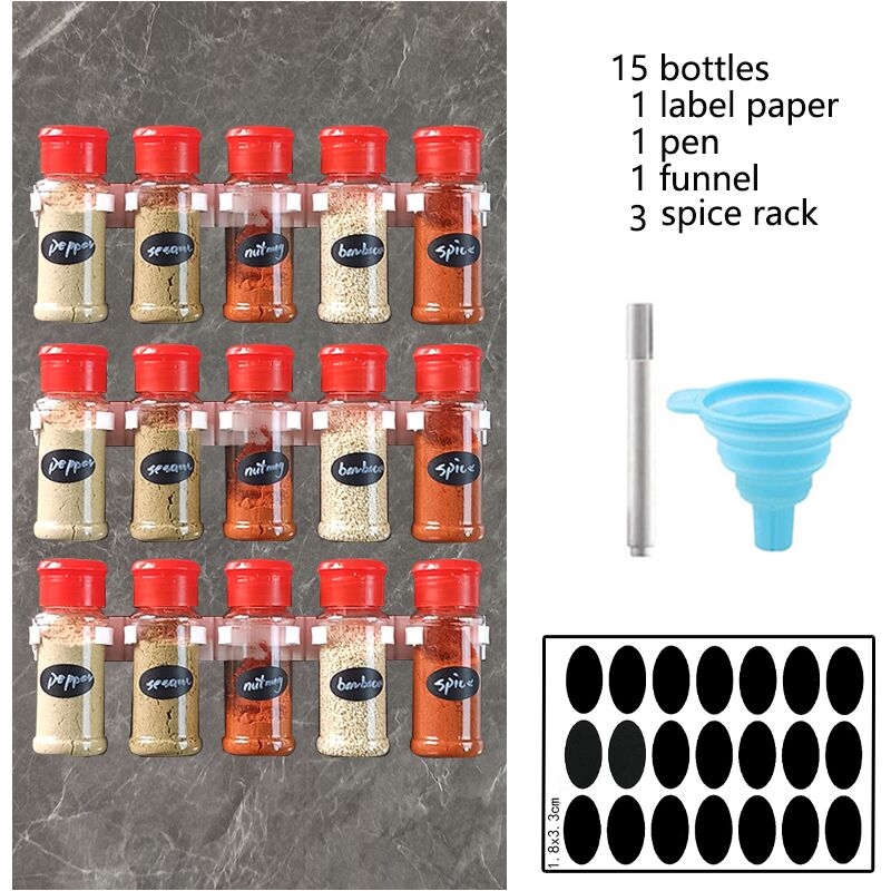 5/10/15/20PC Jars for spices Salt and Pepper Shaker Seasoning Jar spice organizer Plastic Barbecue Condiment Kitchen Gadget Tool