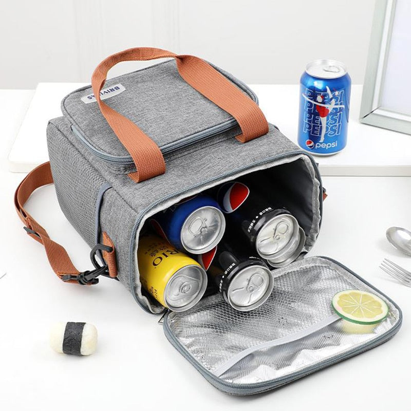 Large Capacity Portable Lunch Bag Food Thermal Box Picnic Cooler Bag Insulated Case Durable Waterproof Office Lunchbag