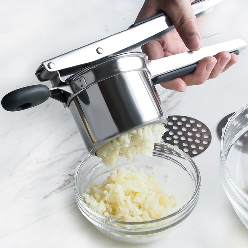 Masher Ricer Press Mashed Potatoes Stainless Steel Crushing  Puree Fruit Vegetable  SqueezerJuicer Press Maker  kitchen Tool