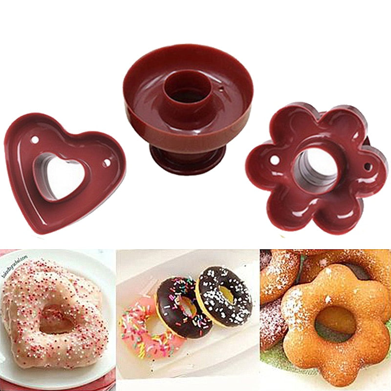 Donut Maker Cutter Cake Mold Flower Heart Shape Fudge Cake Bread Dessert Bakery Mould  Jelly Mold Chocolate Mold Baking Tools