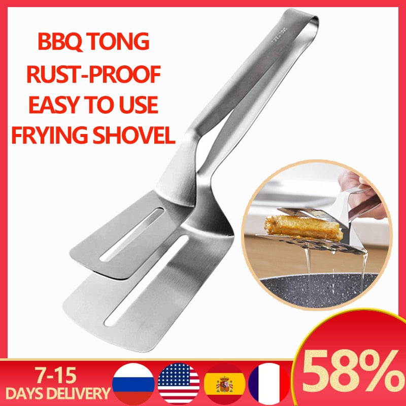 Roestvrij Staal Schop Clip Multifunctionele Steak Bbq Tang Pannenkoek Gebakken Pizza Steak Vis Spatel Brood Keuken Tool